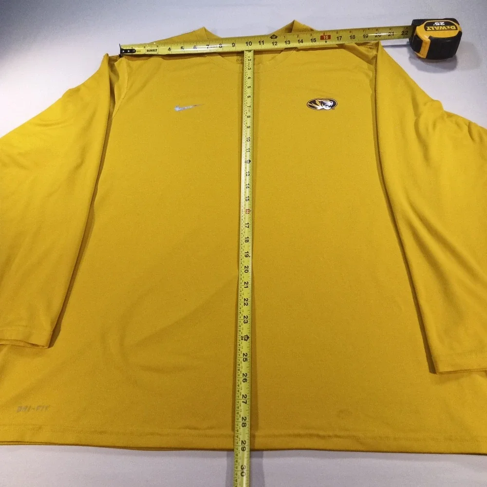 Nike Mizzou Tigers‎ Dri-Fit Long Sleeve Shirt Yellow Men's XL Good